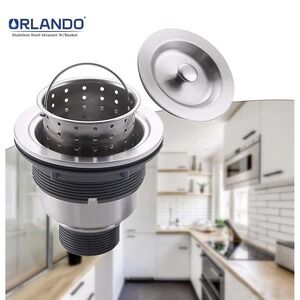 Home Kitchen Sink 3-1/2 Inch Stainless Steel Drain Assembly With Strainer Basket